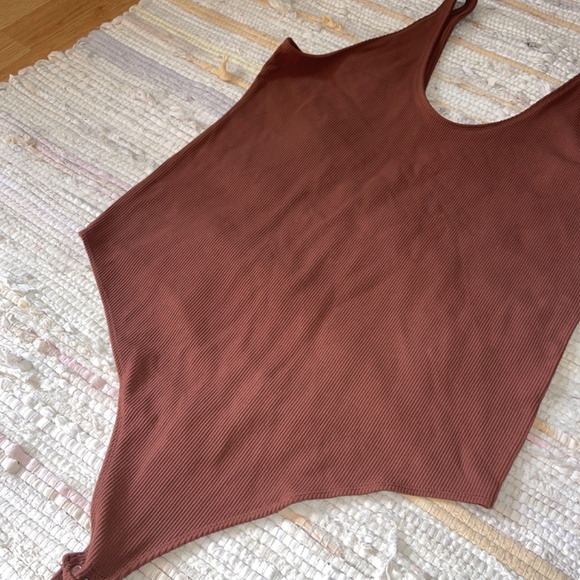 Abercrombie & Fitch Soft A&F Collection Brown Ribbed One Piece Bodysuit Size XXL - Picture 3 of 6